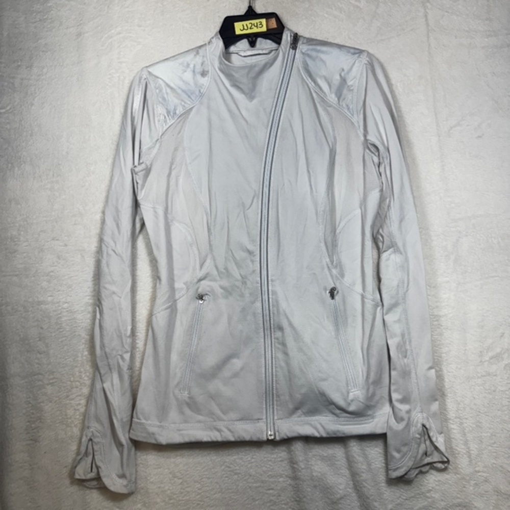 Lululemon Jacket Womens Size 8 White Full Zip Lightweight Running Athleisure